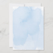 Blue Ombre Watercolor Wedding Einladung (Rückseite)