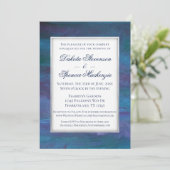 Blue-Ombre Wedding | Türkisfarbenes Aquamarines Vi Einladung (Stehend Vorderseite)