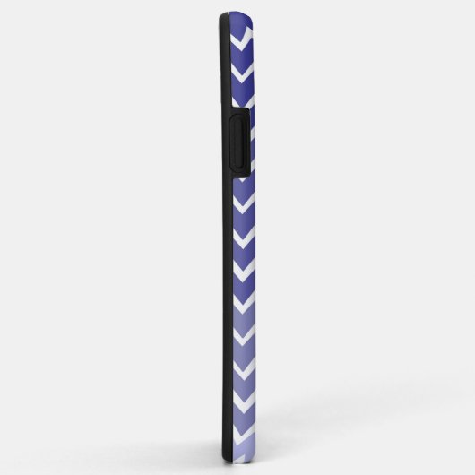 Blue Ombre Zickzack Personalisierter iPhone Case (Hinten/Rechts)