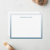 Blue Ombre Zwei Grenzen Beruflich modern Mitteilungskarte (Vorderseite/Rückseite Beispiel)