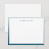 Blue Ombre Zwei Grenzen Beruflich modern Mitteilungskarte (Vorne/Hinten)