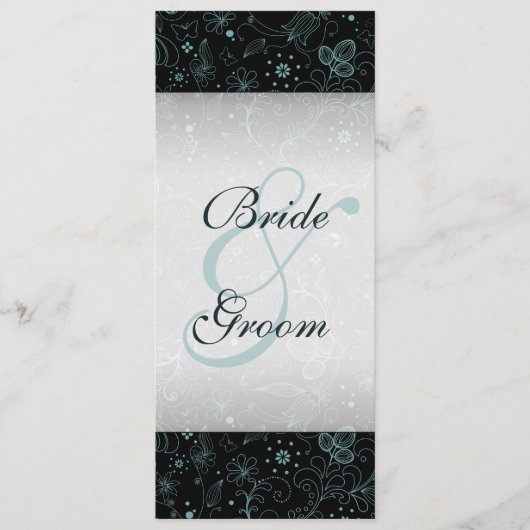 Blue on Black Floral Border Program Programm (Vorderseite)