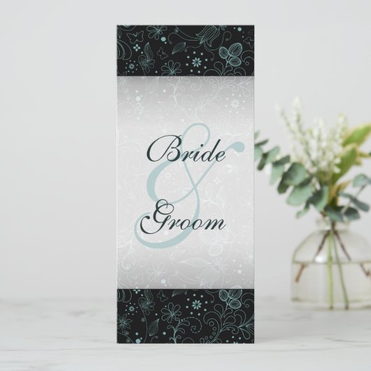 Blue on Black Floral Border Program Programm (Stehend Vorderseite)