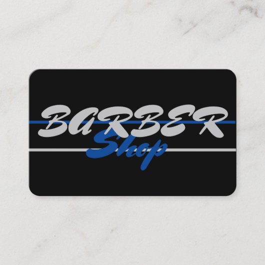 Blue on Black, Grau on Black Barber Shop Visitenkarte (Vorderseite)