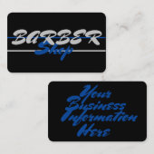 Blue on Black, Grau on Black Barber Shop Visitenkarte (Vorne/Hinten)