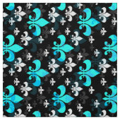 Blue on Black Lilie Stoff (Muster)