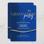 Blue On Blue Abschluss Einladung (Vorne/Hinten)