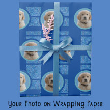 Blue on Blue Hunde Lovers Pet Mamas Wrapping Paper