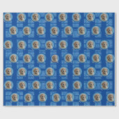Blue on Blue Hunde Lovers Pet Mamas Wrapping Paper Geschenkpapier (Flach)