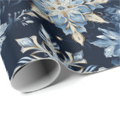 Blue on Blue Jewele Snowflakes Geschenkpapier (Rolleneckpunkt)