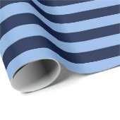 Blue on Blue Stripes Geschenkpapier (Rolleneckpunkt)
