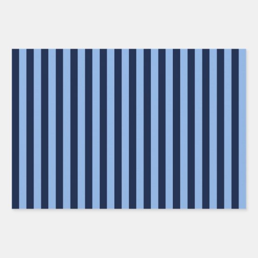 Blue on Blue Stripes Geschenkpapier Set (Vorderseite 2)