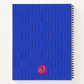 Blue on Blue Stripes Karo Name Art Sketchbook Notizblock (Rückseite)