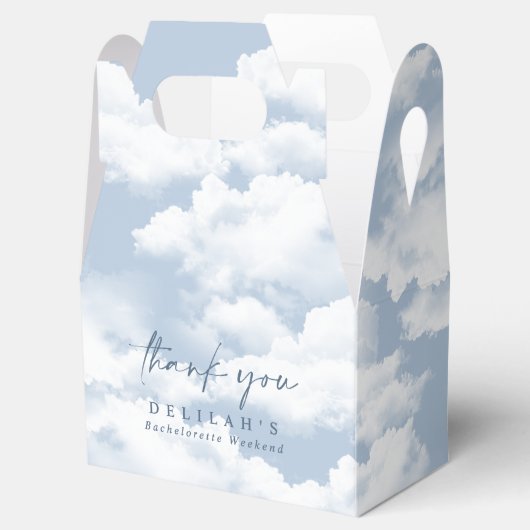 Blue "On Cloud Nine" Bachelorette Weekend Gable Geschenkschachtel (Geöffnet)