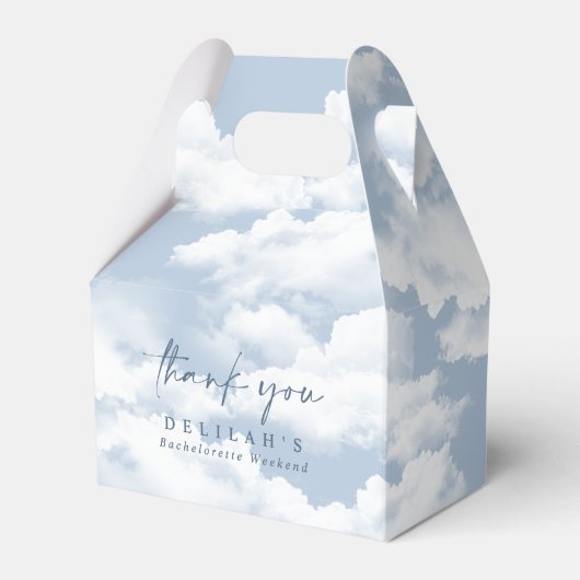 Blue "On Cloud Nine" Bachelorette Weekend Gable Geschenkschachtel (Vorderseite)