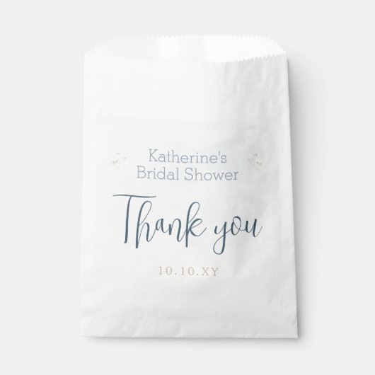 Blue On Cloud Nine Elegante Brautparty Vielen Dank Geschenktütchen (Vorderseite)