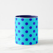 Blue On Cyan Polka Dots Pattern Design Tasse (Zentrum)