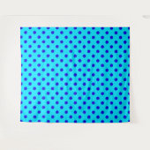 Blue On Cyan Polka Dots Pattern Design Wandteppich (Vorderseite (Horizontal))