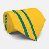 Blue on Gold Retro Strip Krawatte (Gerollt)