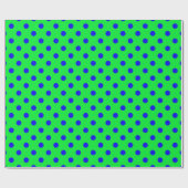 Blue On Green Polka Dots Pattern Design  Geschenkpapier (Flach)