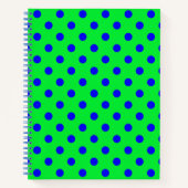 Blue On Green Polka Dots Pattern Design Notizblock (Vorderseite)
