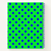 Blue On Green Polka Dots Pattern Design Notizblock (Rückseite)