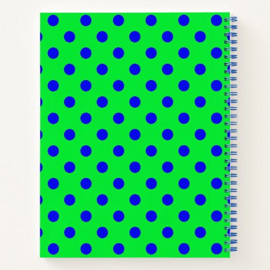 Blue On Green Polka Dots Pattern Design Notizblock (Rückseite)