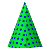Blue On Green Polka Dots Pattern Design Partyhütchen (Rückseite)
