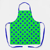 Blue On Green Polka Dots Pattern Design Schürze (Vorderseite)