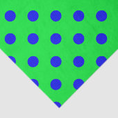 Blue On Green Polka Dots Pattern Design Seidenpapier (Ausschnitt)