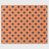 blue on orange scallop shelled wrapping paper geschenkpapier (Flach)