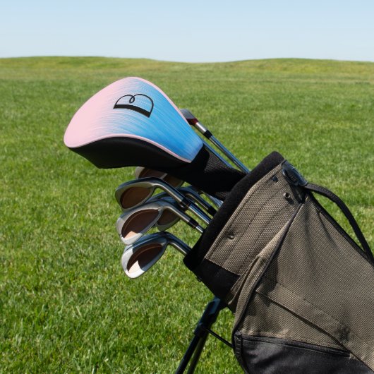Blue on Pink Horizon initialisiert Golf Headcover (In SItu)