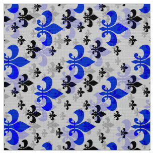 Blue on white Lilie Stoff