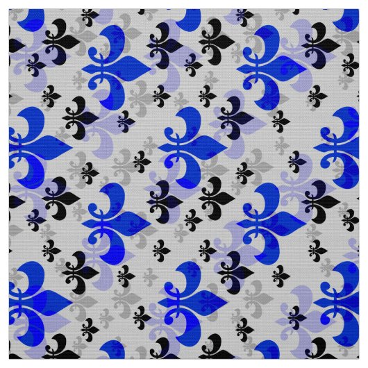 Blue on white Lilie Stoff (Muster)