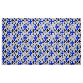 Blue on white Lilie Stoff (Fat Quarter (45,7 x 55,9 cm))