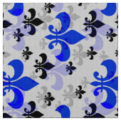 Blue on white Lilie Stoff (Nahaufnahme)