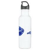 "Blue on White Matuka" Streamer Wasserflasche Edelstahlflasche (Rückseite)