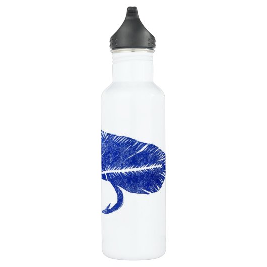 "Blue on White Matuka" Streamer Wasserflasche Edelstahlflasche (Rechts)