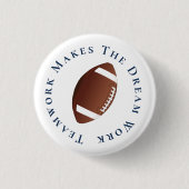 Blue on White Teamwork macht Traumarbeit Button (Vorderseite)