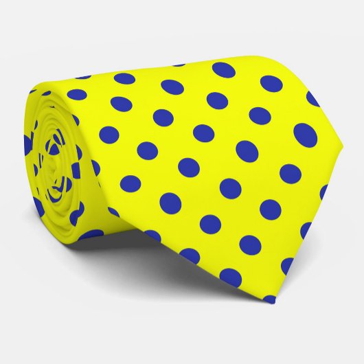 Blue On Yellow Polka Dots Pattern Design  Krawatte