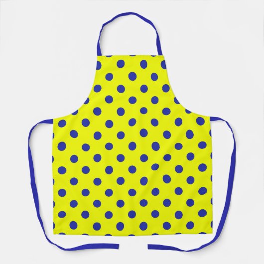 Blue On Yellow Polka Dots Pattern Design  Schürze (Vorderseite)