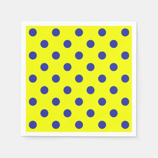 Blue On Yellow Polka Dots Pattern Design  Serviette (Vorderseite)
