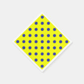 Blue On Yellow Polka Dots Pattern Design  Serviette (Ecke)