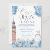 Blue Once upon Time Princess Baby Dusche Einladung (Vorderseite)