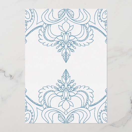 Blue Once upon Time Princess Baby Dusche Folieneinladung (Rückseite)