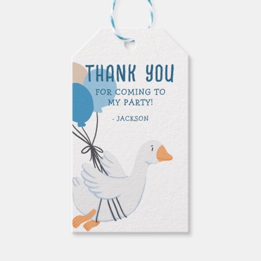 Blue One Albern Gans 1. Geburtstag Geschenkanhänger (Vorderseite)