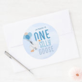 Blue One Albern Gans 1. Geburtstag Runder Aufkleber (Umschlag)