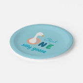 Blue One Albern Goose Niedlich Boy Erster Geburtst Pappteller (Schrägansicht)