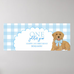 Blue One Golden Year Retriever Welpe 1. Geburtstag Poster