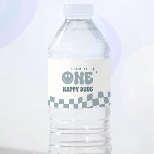 Blue ONE Happy Typ Geburtstag Wasser Flasche Etike Wasserflaschenetikett